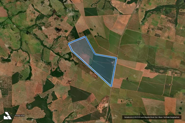 Imagem de satélite de GRANJA MINUANO - Parte 1 em Jaraguari - MS