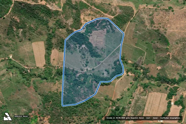 Imagem de satélite de Sítio Lírios do Vale - Córrego do Aventureiro em Aimorés - MG