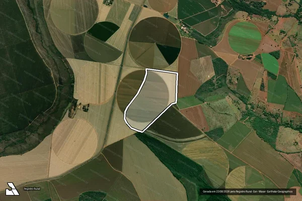 Imagem de satélite de FAZENDA NOSSA SENHORA DA APARECIDA - Matrícula 5.098 em Iraí de Minas - MG