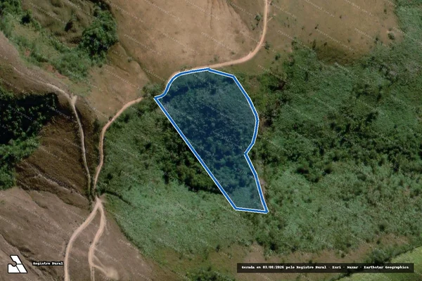 Imagem de satélite de PAREDÃO DA FAZENDA DO TRIGO QUINHÃO 01 - Ipê em Lima Duarte - MG