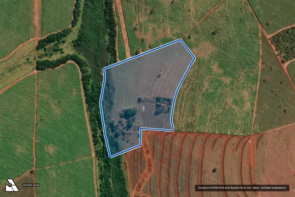 Imagem de satélite de FAZENDA SANTA LUZIA - GLEBA 2 em Paulo de Faria - SP