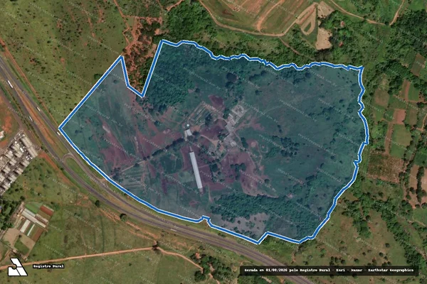 Imagem de satélite de Fazenda Marimbondo, lugar denominado ?Sítio Violeta?, constituido pela Gleba C - Parte 1 em Uberlândia - MG