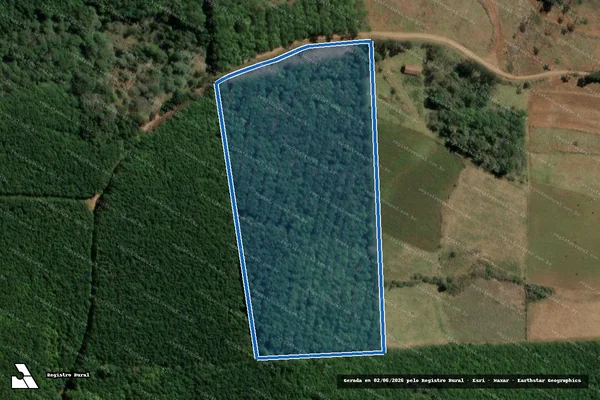 Imagem de satélite de Terreno rural, matricula 5.454 - Parte 1 em Ibiam - SC