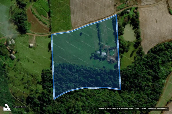 Imagem de satélite de Lote Rural nº (147), da gleba única, do imóvel denominado "Poço Rico" - Gleba 02 em São Miguel da Boa Vista - SC