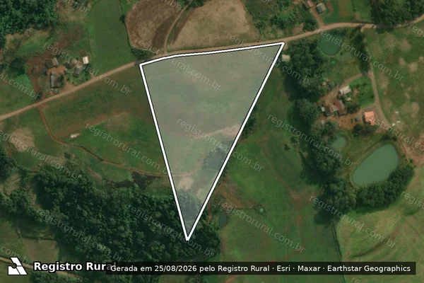 Imagem de satélite de PARTE DO LOTE RURAL Nº65 - Parcela 1 em Tunápolis - SC
