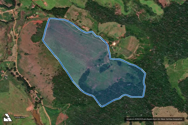 Imagem de satélite de Mato Dentro da Fazenda Cachoeira Alta, Buraco do Bananal - GLEBA em Presidente Bernardes - MG