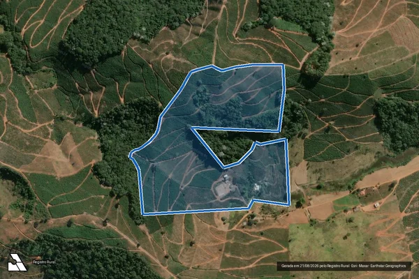 Imagem de satélite de Corrego Taboleiro - PARCELA 01 em Santana do Manhuaçu - MG