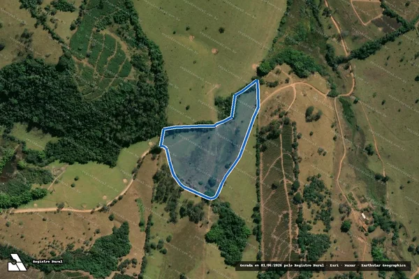 Imagem de satélite de Fazenda da Lage ? Quilombo - Gleba 01 em Carmo da Mata - MG