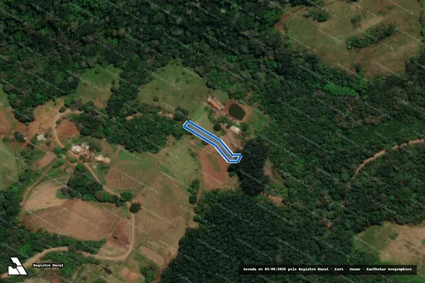 Imagem de satélite de PARTE DO LOTE RURAL N.71 ? LINHA ARARA - Parte 6 em Guarujá do Sul - SC