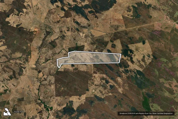Imagem de satélite de Fazenda Cajueiro denominado Lagoão e Bom Jardim em Divinópolis de Goiás - GO