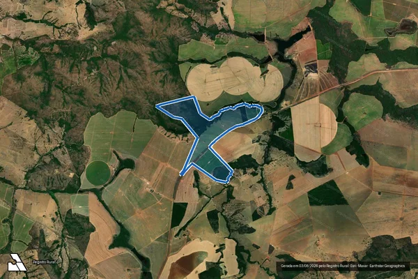 Imagem de satélite de FAZENDA VARGEM GRANDE - Gleba 01 em Vila Propício - GO