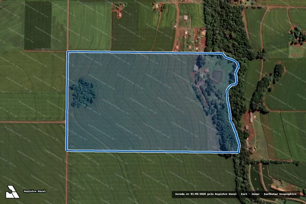Imagem de satélite de Lote Rural Nº 07, do 8º Perímetro da Linha Guaçú, Fazenda Britânia - Parcela 1 em Toledo - PR