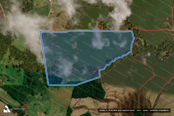 Imagem de satélite de LOTE RURAL 02, SUBDIVISÃO DO LOTE 54 DO LOTAMENTO PINDORAMA -  LOTE RURAL 02 (PARTE1), SUBDIVISÃO DO LOTE 54 DO LOTAMENTO PINDORAMA em Nova Aurora - PR