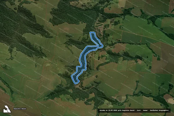 Imagem de satélite de Fazenda São Judas Tadeu/Gleba Parcela 02, lote nº 11-A,9,8 e 7 situado na GLEBA 04-A - Lote 6-Eliane em Assis Chateaubriand - PR