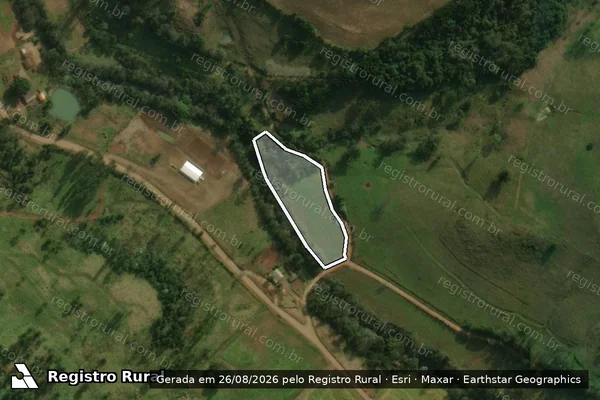 Imagem de satélite de Parte dos Lotes Rurais nºs 189 e 190 - Gleba 03 em Guaraciaba - SC