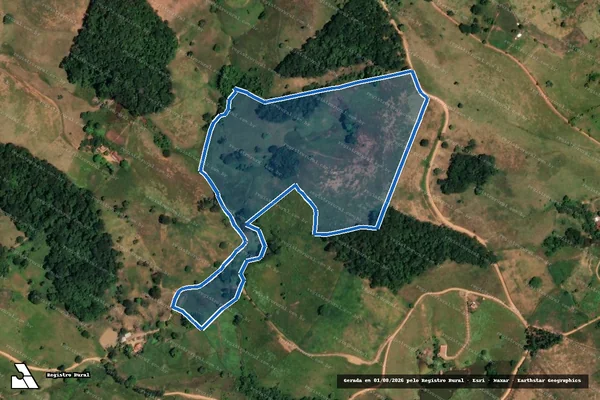 Imagem de satélite de FAZENDA BRAUNINHA, BOM JARDIM E CABECEIRA DA BRAÚNA - 01 em Laranjal - MG