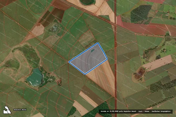 Imagem de satélite de FAZENDA PASSA TRÊS DENOMINADO JATOBÁ  - 001 em Araporã - MG