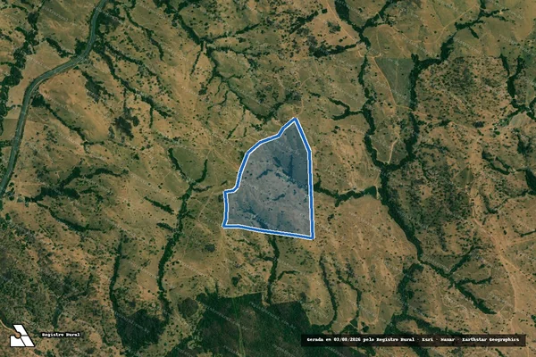 Imagem de satélite de Fazenda "Soledade" lugar denominado "Mata dos Felipes" - Parte 1 em Cumari - GO