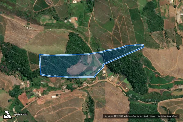 Imagem de satélite de CÓRREGO DO RIO PRETO - Parte 1 em Piedade de Caratinga - MG