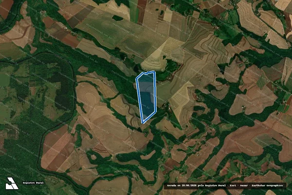 Imagem de satélite de Lote Rural n°101, da Gleba N°19-PO, Núcleo de Pérola D´Oeste, da Colônia Missões - Parte 1 em Pérola d'Oeste - PR