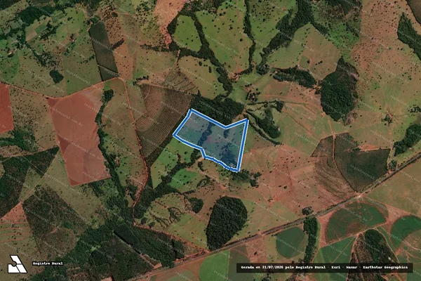 Imagem de satélite de FAZENDA PARAÍSO  - GLEBA 01 em Prata - MG