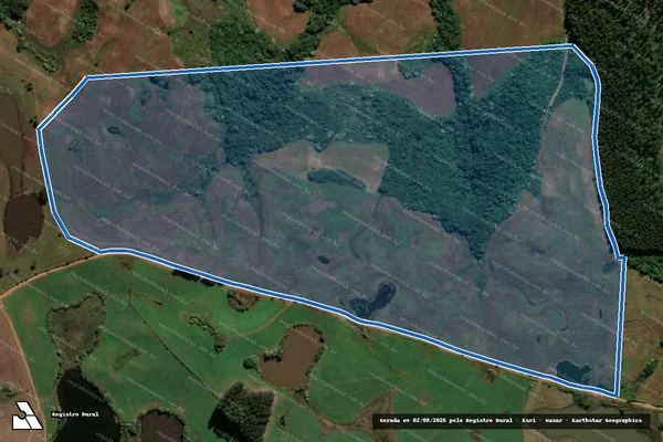 Imagem de satélite de CONSTA DO IMOVEL RURAL - Matrícula 7.424 em Renascença - PR
