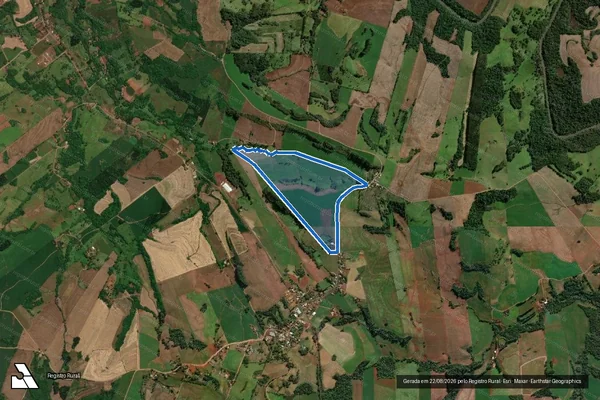 Imagem de satélite de Fração do Lote Rural nº 166 e Lote Rural nº 167 - Noli Seger Pisoni em Porto Mauá - RS