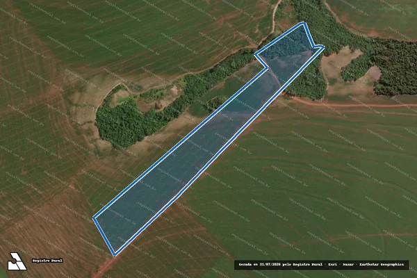 Imagem de satélite de Lote Rural nº 192, da Gleba 16, do Imóvel Rio Azul Piqueroby - Parcela 1 em Palotina - PR