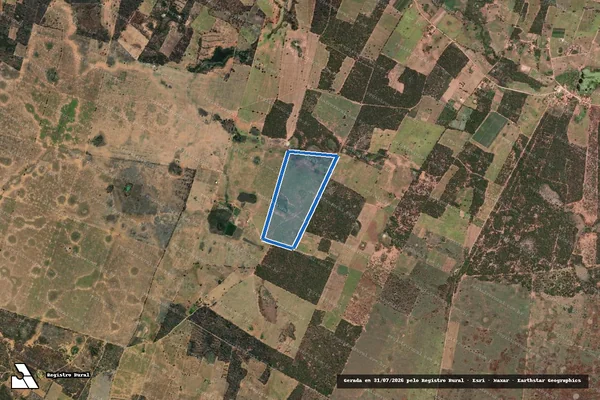 Imagem de satélite de FAZENDA NOVA TERRA, NO LUGAR DEN. FAZ.URTIGAS - FAZ NOVA TERRA, NO LUGAR DEN. FAZ.URTIGAS-GLEBA-02 em Palmas de Monte Alto - BA