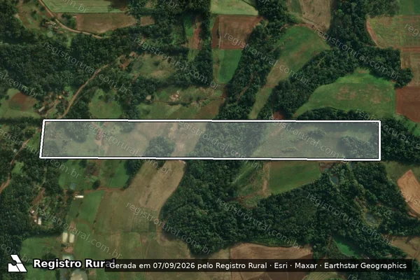 Imagem de satélite de PARTE DO LOTE RURAL N°75 - Parcela 1 em São João do Oeste - SC