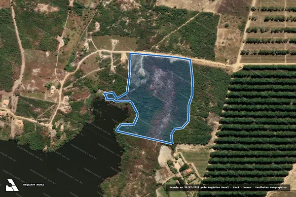 Imagem de satélite de Cabaças na Fazenda Veredinha - Gleba 01 em Ninheira - MG
