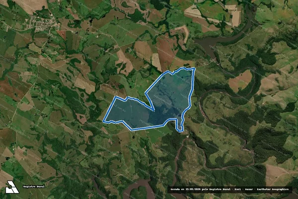 Imagem de satélite de FAZENDA DO SALTO - Gleba 05 em Quevedos - RS