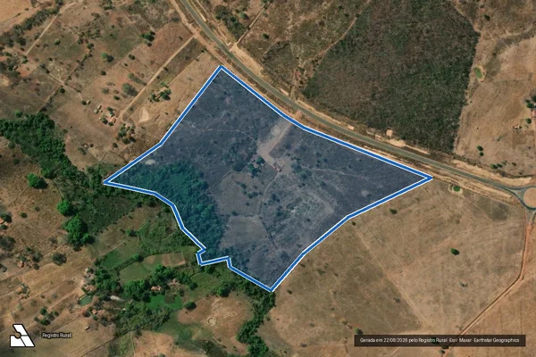 Imagem de satélite de Fazenda São Pedro - Gleba 02 em Monte Alegre de Goiás - GO