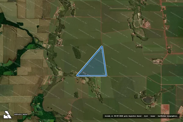 Imagem de satélite de Lote Rural nº 54, da Gleba nº 11, do IRAP - Parcela 1 em Palotina - PR