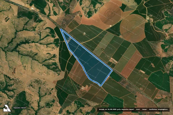 Imagem de satélite de Fazenda Água Emendada, lugar denominado Fazenda Estrela - Parte 1 em Estrela do Sul - MG