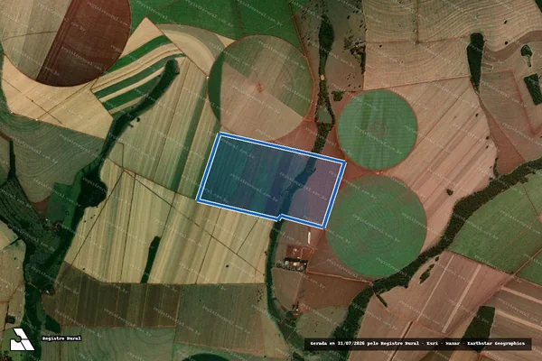 Imagem de satélite de Fazenda Três Irmãos - Matrícula 4.411 em Campo Florido - MG