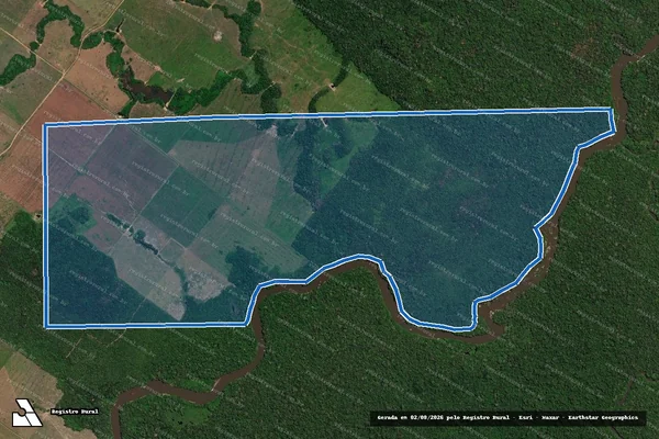 Imagem de satélite de FAZENDA CASTANHAL GLEBA TUPI PAULISTA LOTE 12 - Parte 1 em Rondolândia - MT