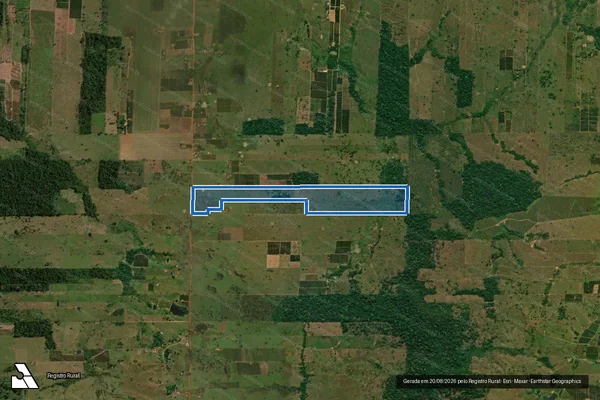 Imagem de satélite de CHACARA NOSSA SENHORA APARECIDA - Parte 1 em São Miguel do Guaporé - RO