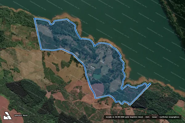 Imagem de satélite de Parte dos Lotes nº 01, 02, 03, 04 e 05 - Parcela 1 em Cruz Machado - PR