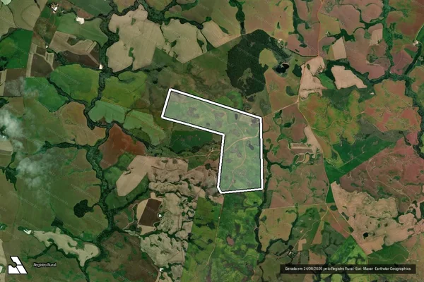 Imagem de satélite de Agropecuária Santa Clara - Matrícula 10419 em Tupanciretã - RS