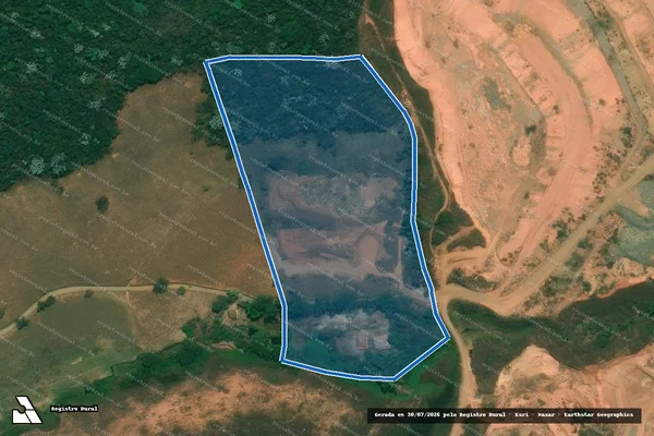 Imagem de satélite de Sítio São Pedro - Parcela 1 em Teixeiras - MG