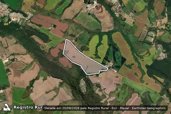 Imagem de satélite de Fazenda Frisia X - Matrícula 27032 em Carambeí - PR