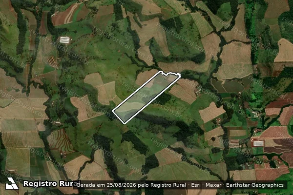 Imagem de satélite de Lote Rural denominado n° 132-R, do 5° Polígono da Gleba Iguaçu - Parcela 1 em Matelândia - PR