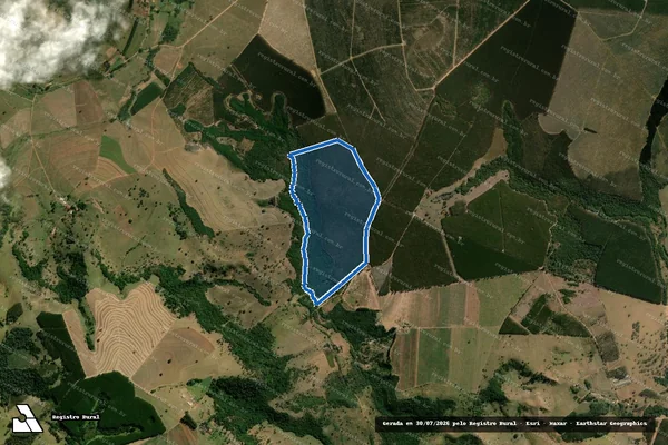 Imagem de satélite de Uma Gleba de Terras do Sítio Água Espraiada e Serrinha - Uma Gleba de Terras do Sítio Água Espraiada e Serrinha ? Gleba A ? Mat. 20.972 em Itirapina - SP