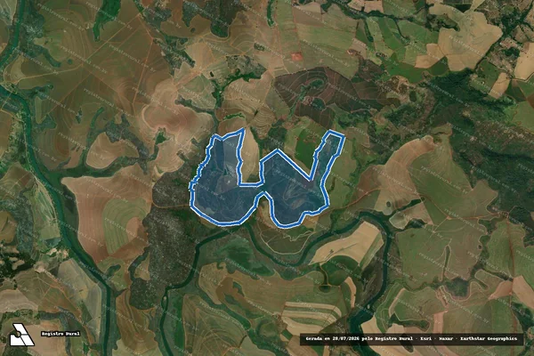 Imagem de satélite de FAZENDA ALVINA - GLEBA 1 E 2 em Cajuru - SP