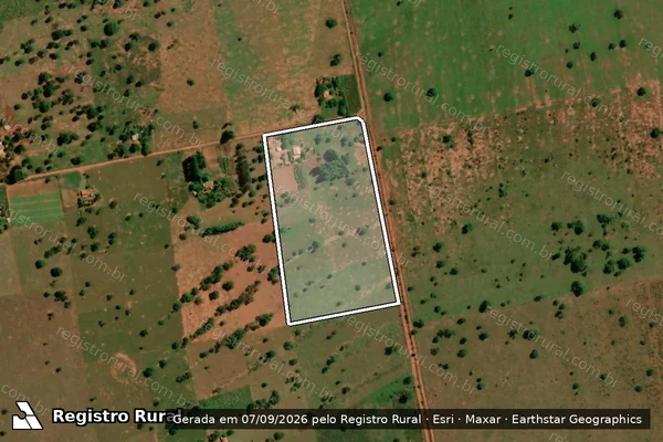 Imagem de satélite de Projeto de Assentamento Piúva V - Lote 046 em Dois Irmãos do Buriti - MS