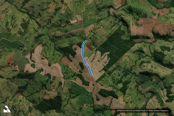 Imagem de satélite de LOTE DE TERRAS SOB  Nº 1 - 2 ? Faixa de Dom. da ESTRADA MUNICIPAL em Arapuã - PR