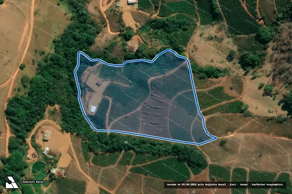 Imagem de satélite de CORRÉGO BOA VISTA - Parcela 1 em Abre Campo - MG