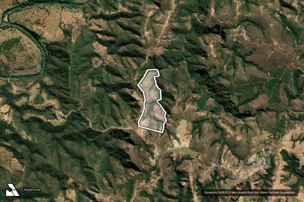 Imagem de satélite de Fazenda Palmital, lugar Corredeiras - Parte 4 em Biquinhas - MG