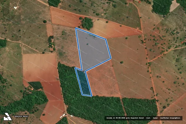 Imagem de satélite de Gleba 7, situada na Fazenda Papuan - Parcela 1 em Caldas Novas - GO